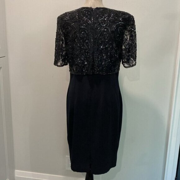 Neiman Marcus Black Sparkling High Society Beaded Dress size 10 - Picture 6 of 16